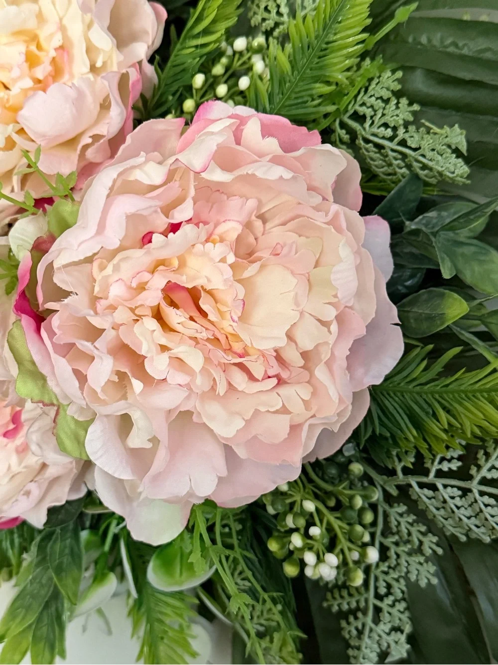 Large Wreath | Blush Pink Peony w/Green Foliage